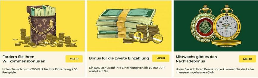 Welche Boni gibt es im Mason Slots Casino